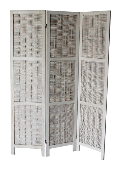 Divider - White Rustic Woven 3-Panel