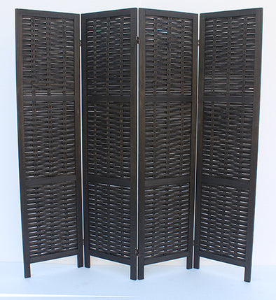 Divider - Black Rustic Woven 4-Panel