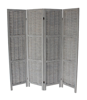 Divider - Gray Rustic Woven 4-Panel