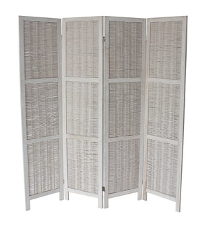 Divider - White Rustic Woven 4-Panel