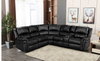 BLACK PU Power Reversible Recliners Sectional Sofa w/ USB