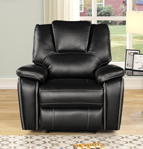 BLACK Power Recliner Soft Polyester Recliner